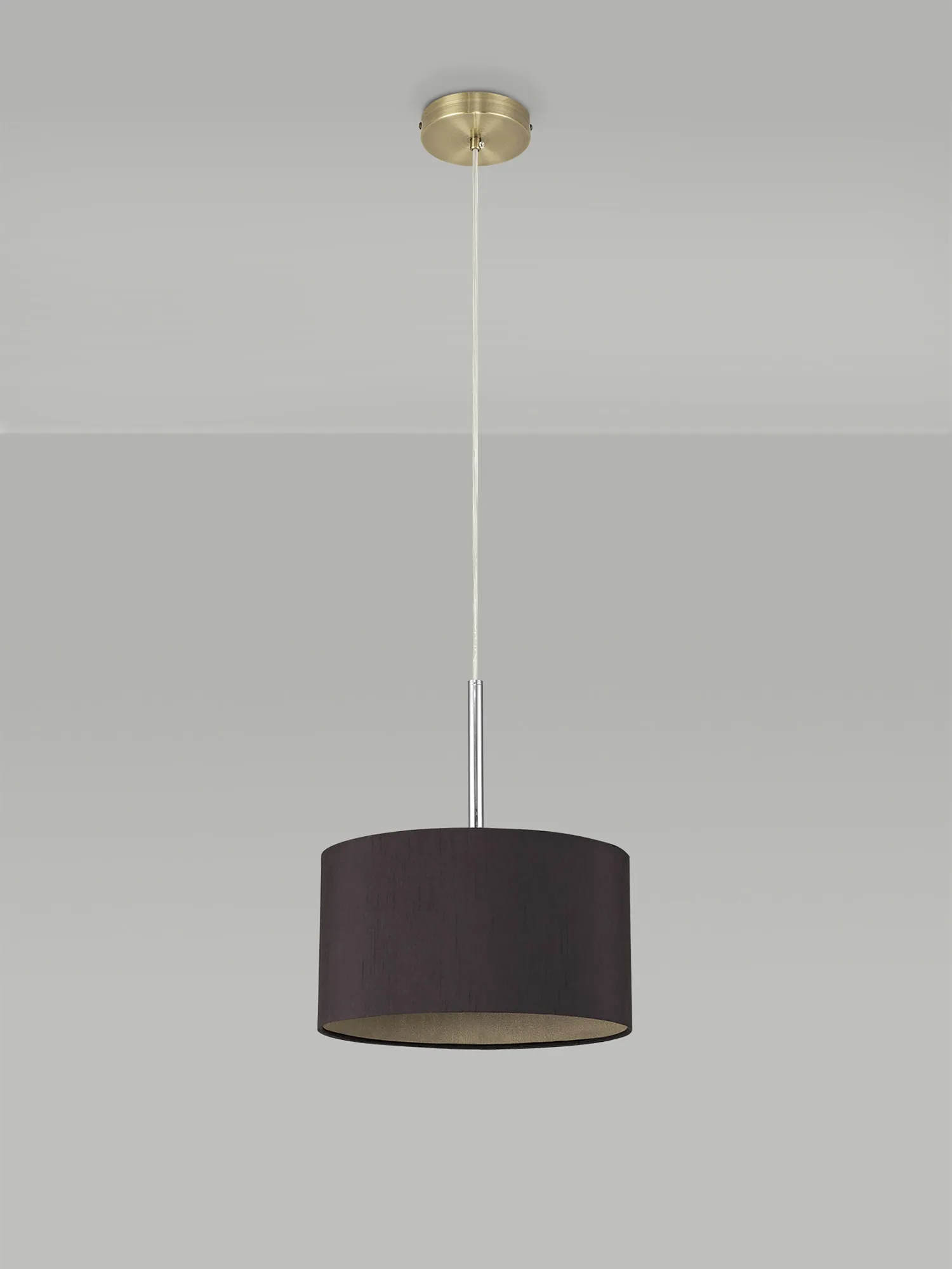 Baymont 30cm Pendant 1 Light Antique Brass, Midnight Black/Green Olive DK0203  Deco Baymont AB BL/GR